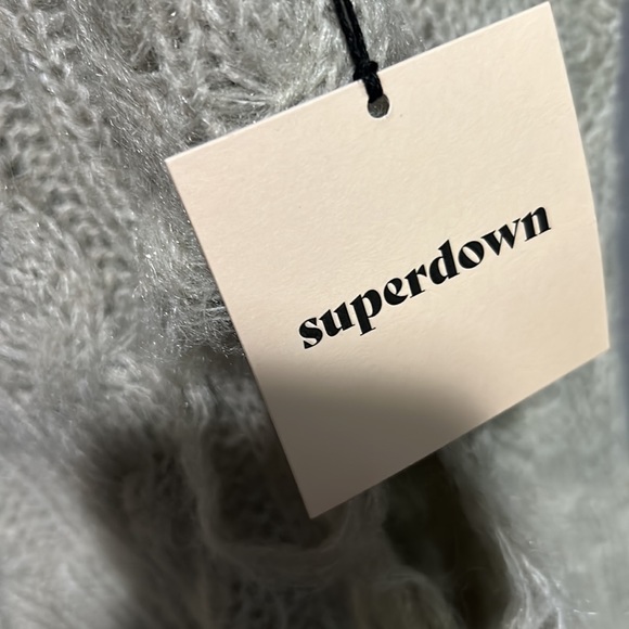 NWT Revolve Superdown distressed cable knit sweater - Picture 3 of 13